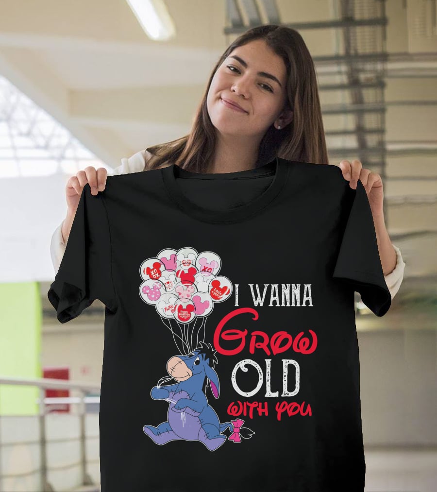 Eeyore I Wanna Grow Old With You Balloons T-Shirt