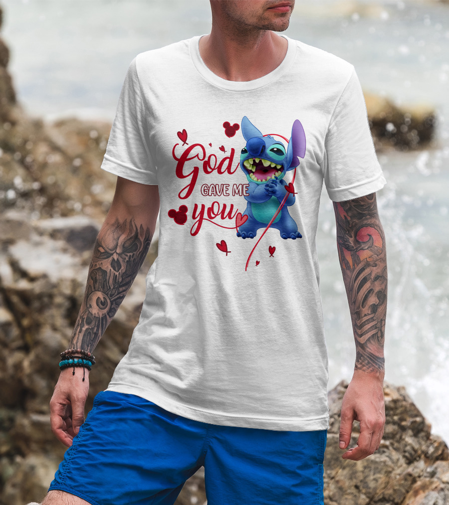 God Gave Me You Stitch Disney Hearts T-Shirt