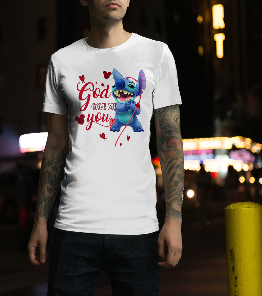 God Gave Me You Stitch Disney Hearts T-Shirt