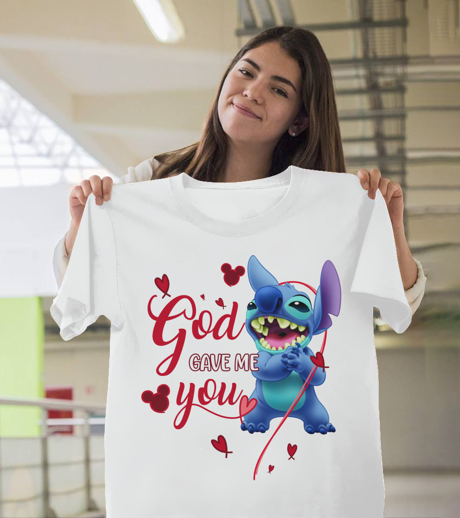 God Gave Me You Stitch Disney Hearts T-Shirt