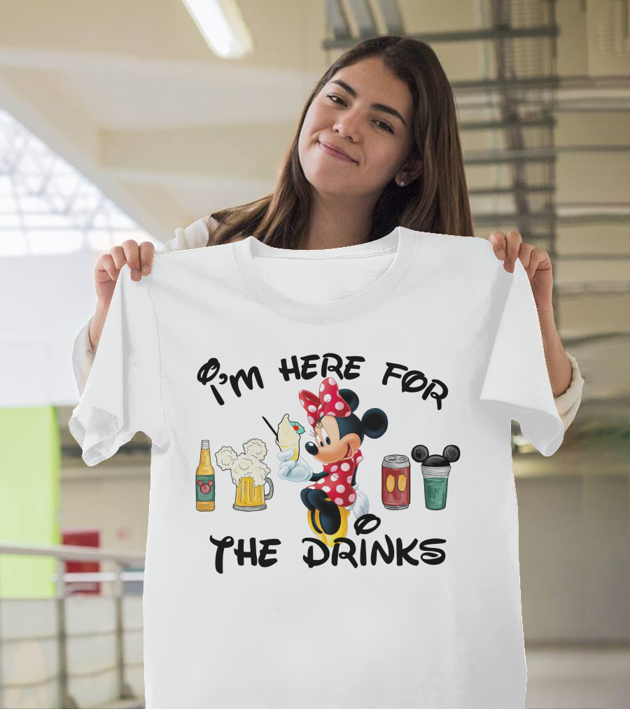I'm Here For The Drinks Minnie Mouse T-Shirt