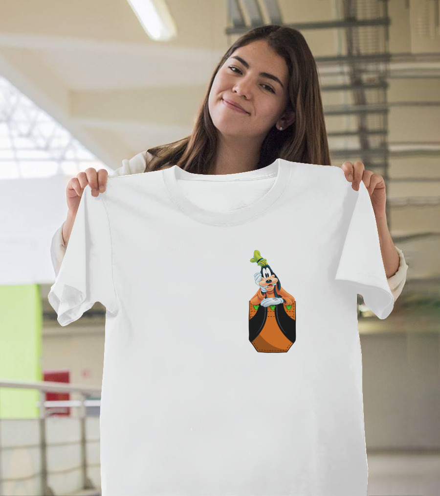Goofy Disney Character In Pocket Style T-Shirt