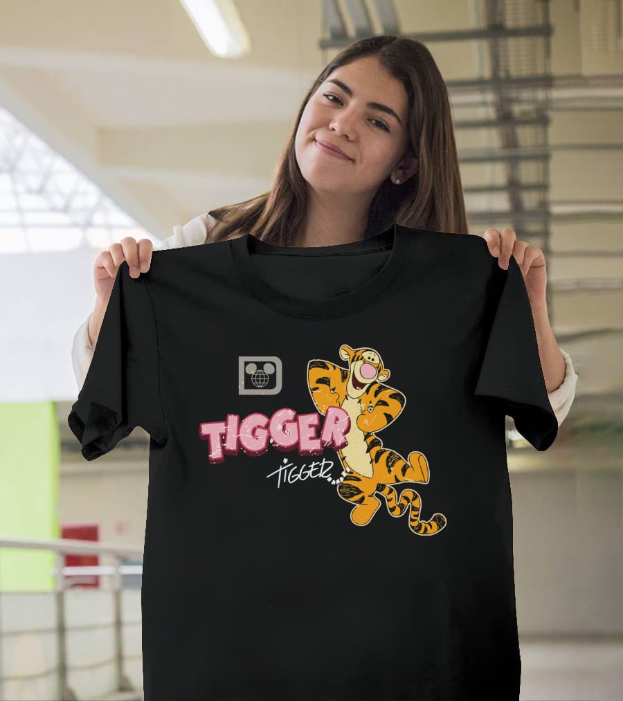 Tigger Disney Character Logo With Illustration And T-Shirt