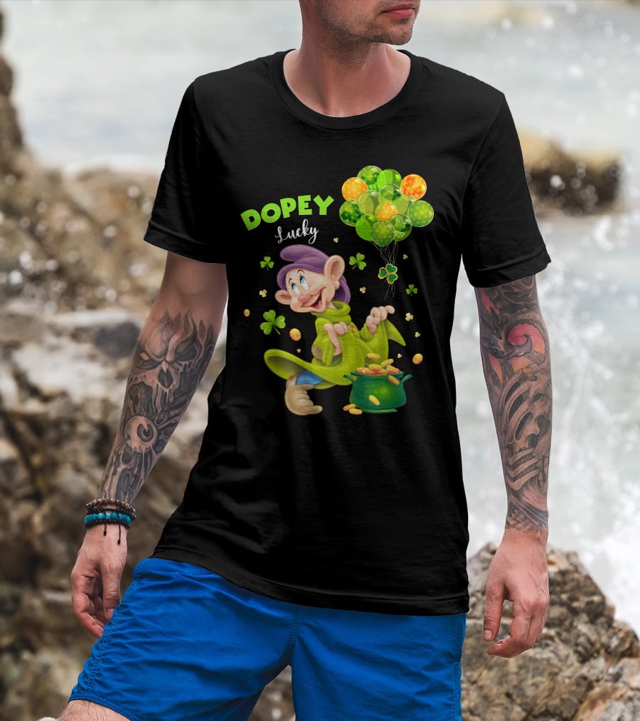 Dopey Lucky Balloons And Coins With Shamrock T-Shirt