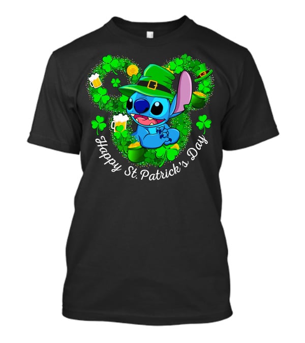 Stitch Leprechaun Happy St. Patrick's Day Shamrocks And Beer T-Shirt
