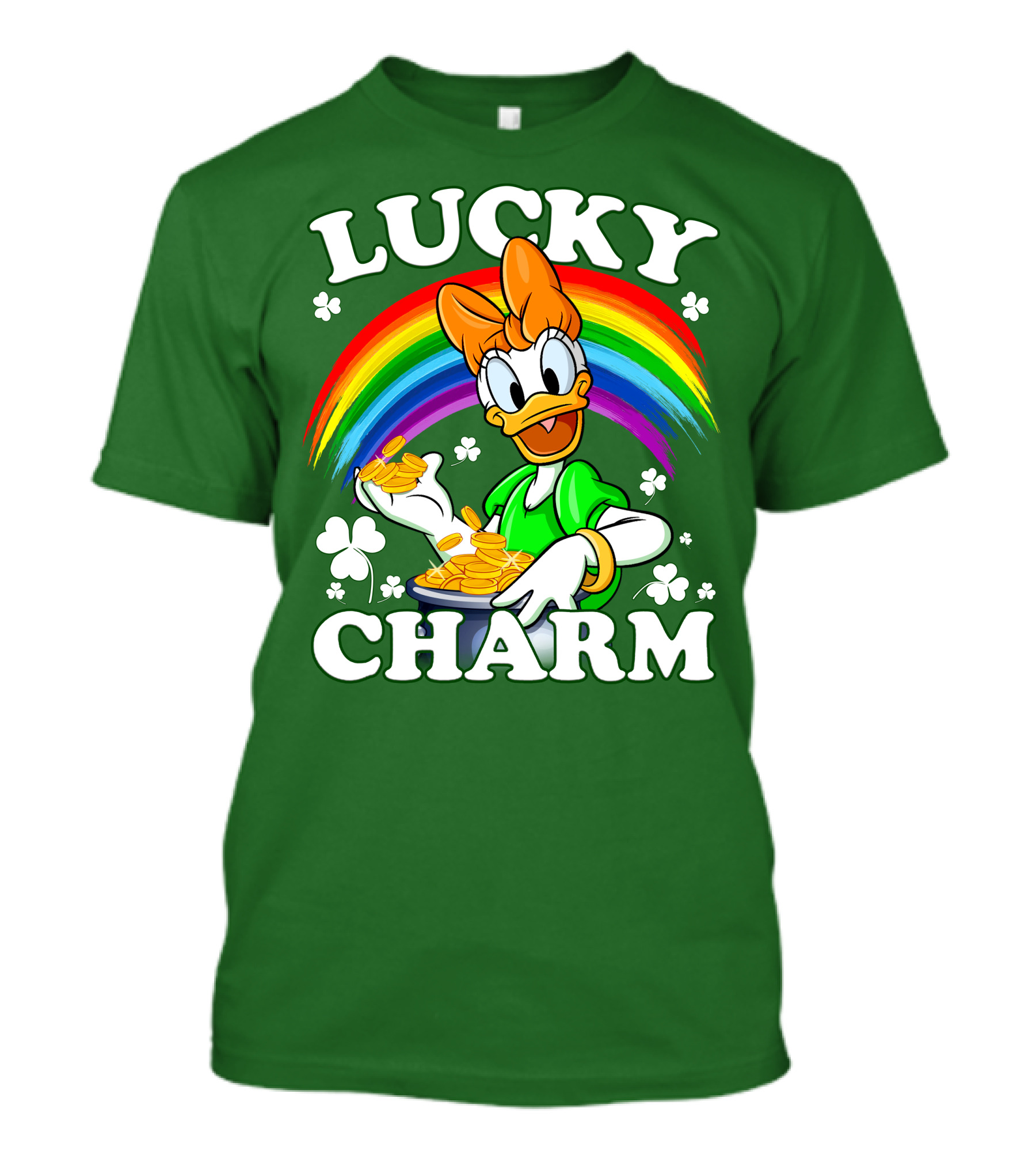 Lucky Charm Daisy Rainbow Gold Coins Shamrocks T-Shirt