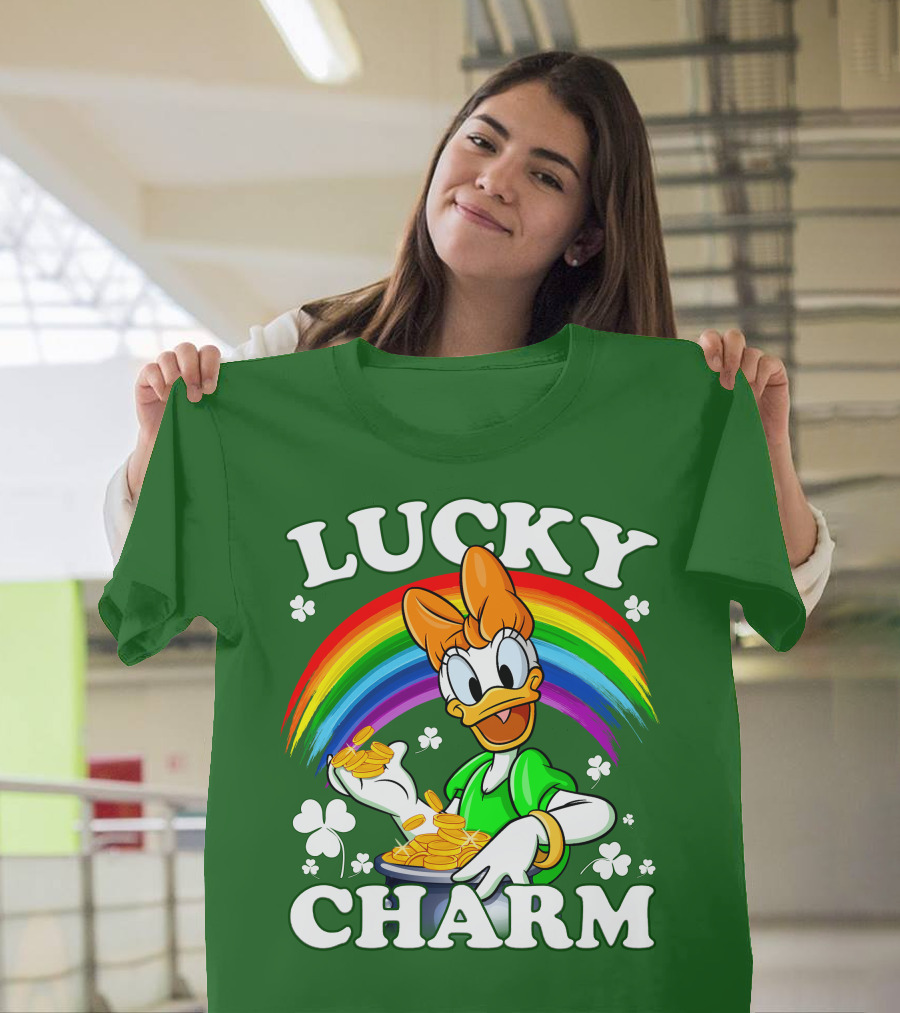 Lucky Charm Daisy Rainbow Gold Coins Shamrocks T-Shirt