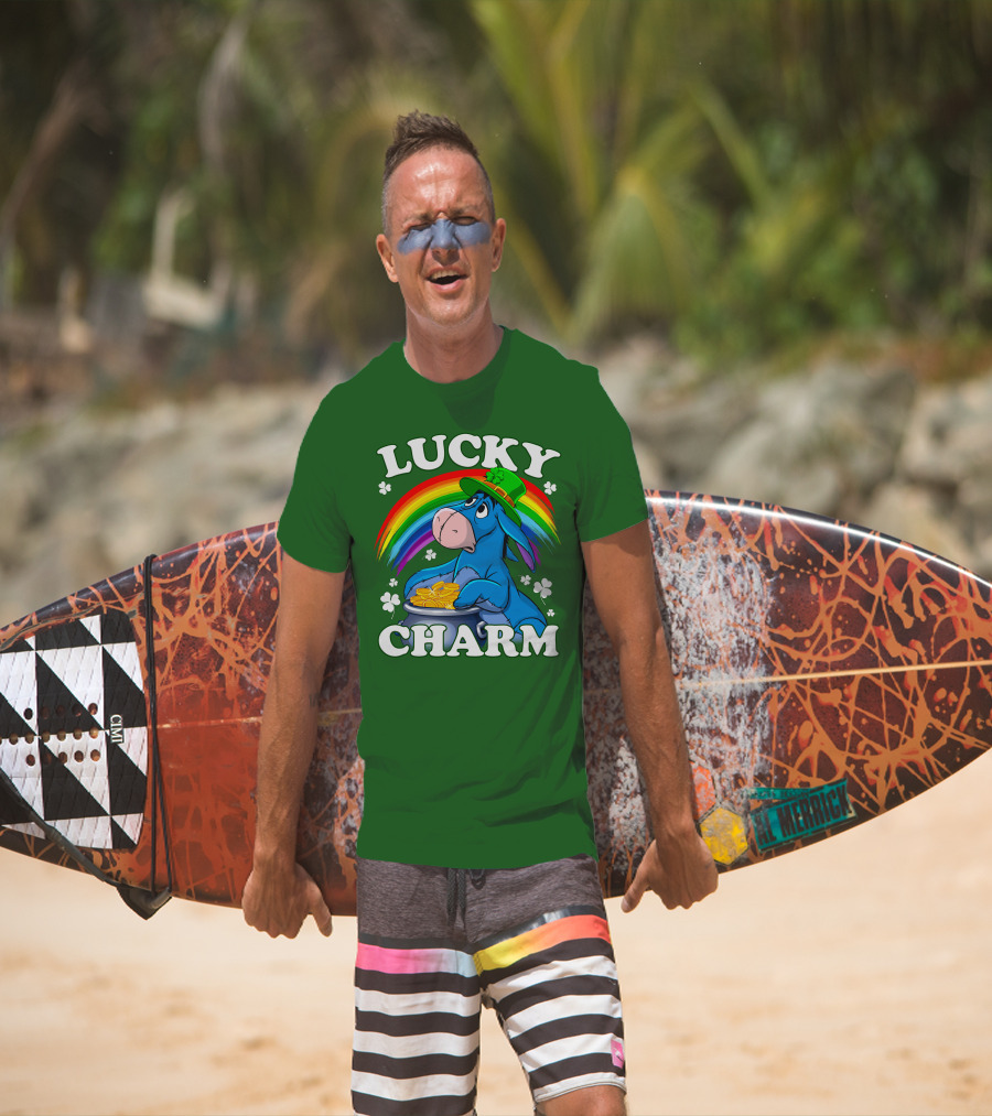Lucky Charm Eeyore Rainbow St. Patrick's Day T-Shirt