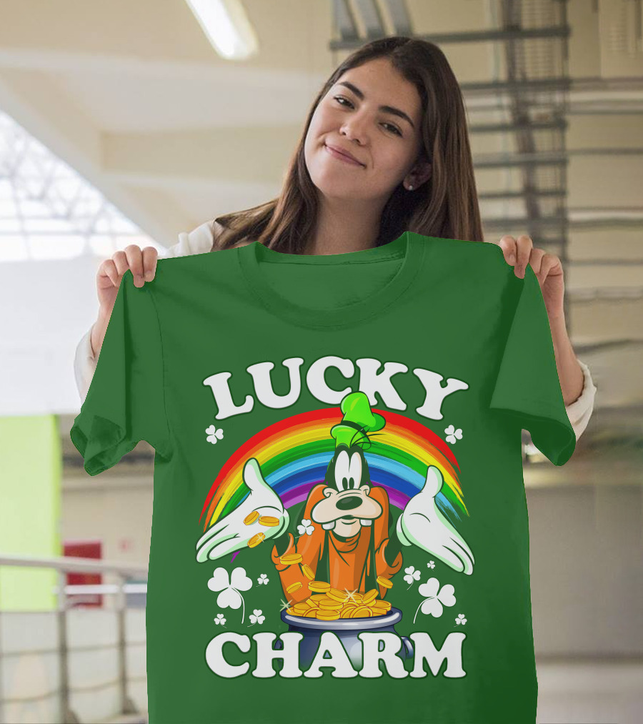 Lucky Charm Goofy Rainbow Gold Coins Shamrocks T-Shirt