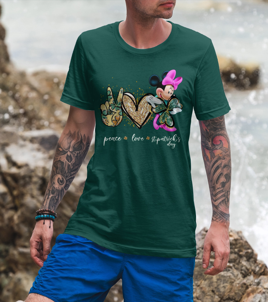 Peace Love St. Patrick's Day Minnie T-Shirt