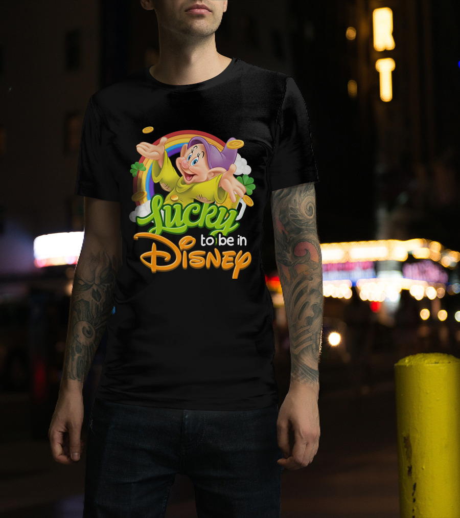 Lucky To Be In Disney Dopey Rainbow T-Shirt