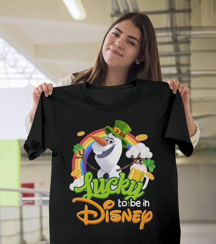 Lucky To Be In Disney Olaf St. Patrick's Day Rainbow Celebration T-Shirt