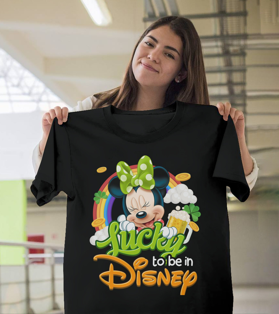 Lucky To Be In Disney Minnie Rainbow Coins T-Shirt