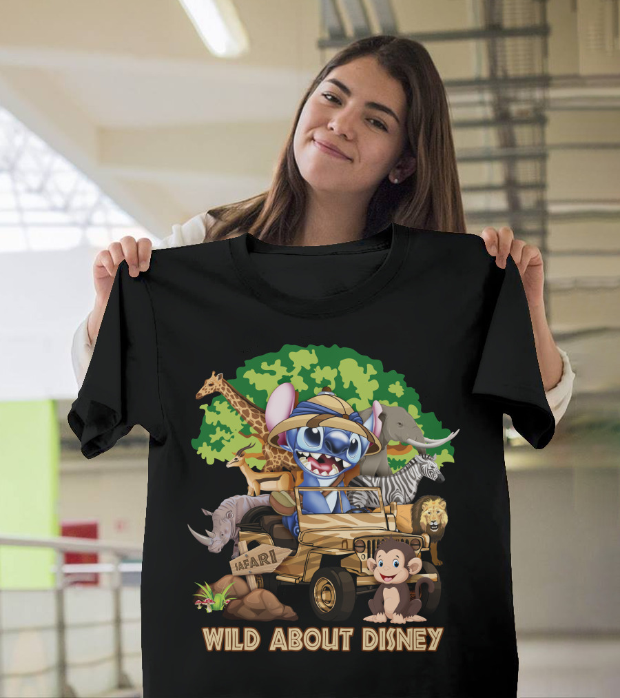Wild About Disney Safari Stitch With Animals T-Shirt