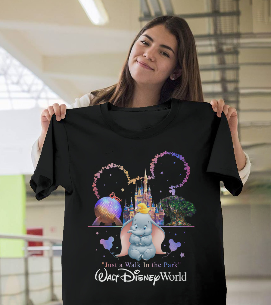 Dumbo Just A Walk In The Park Walt Disney World Epcot Magic Kingdom T-Shirt