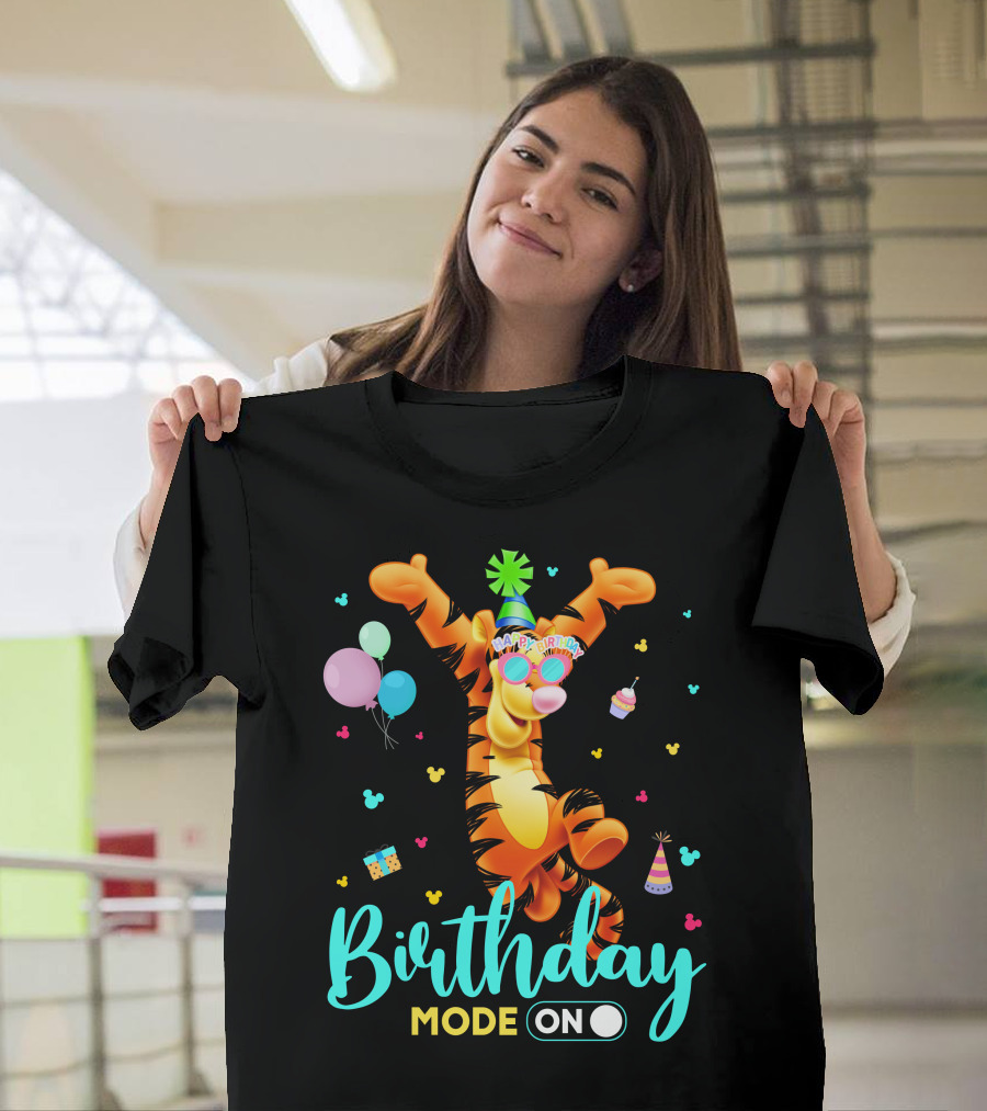Tigger Birthday Mode On Party Celebration Balloons Cupcake Hat T-Shirt