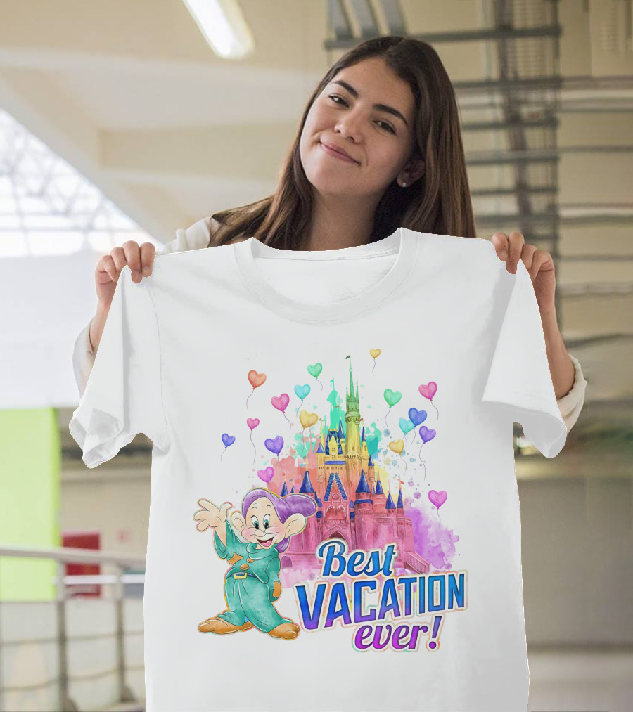Best Vacation Ever Dopey Castle Hearts T-Shirt
