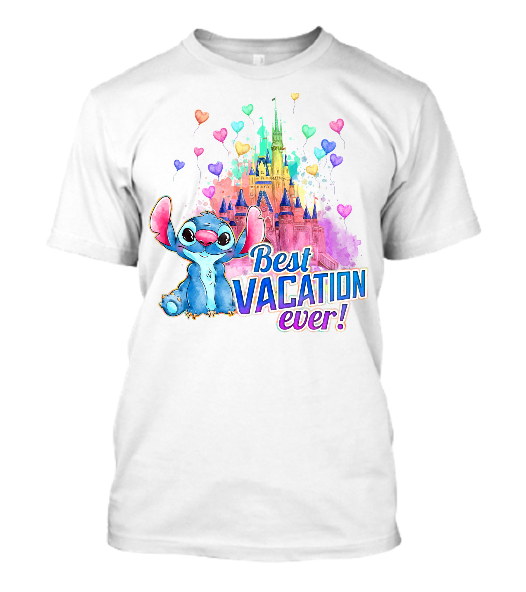 Best Vacation Ever Stitch Castle Balloons T-Shirt