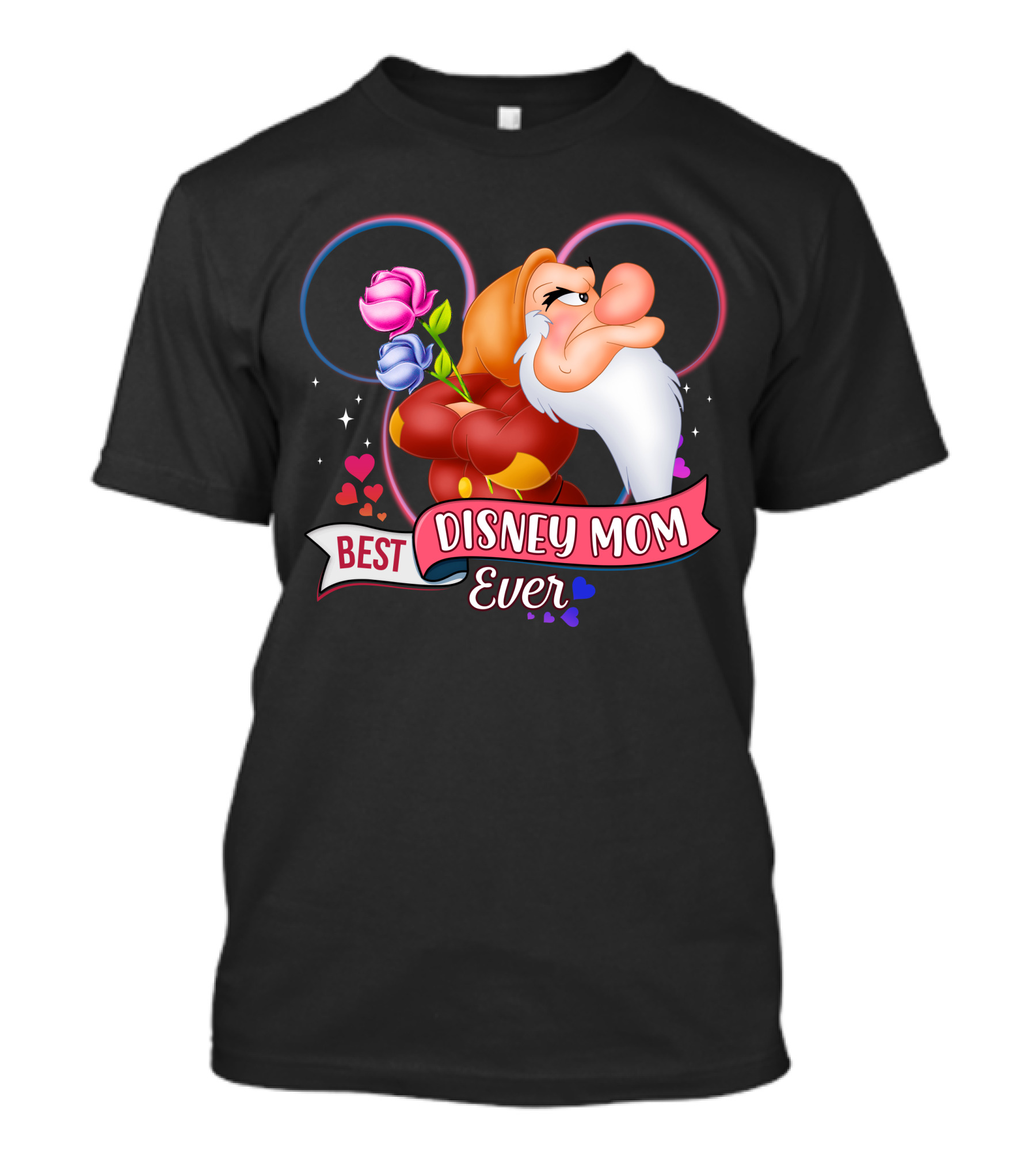 Best Disney Mom Ever Grumpy Roses Hearts Mickey Ears T-Shirt
