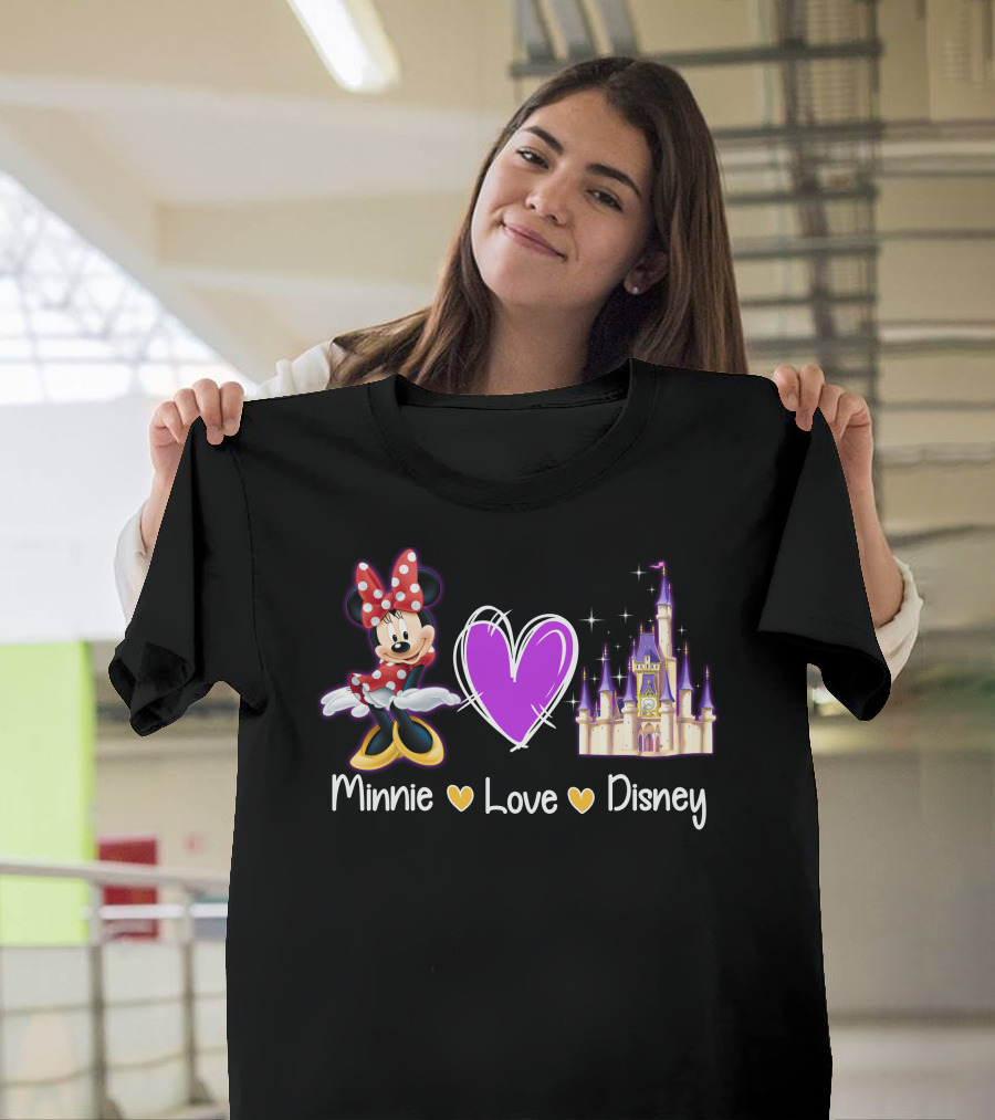 Minnie Love Disney Castle Heart T-Shirt