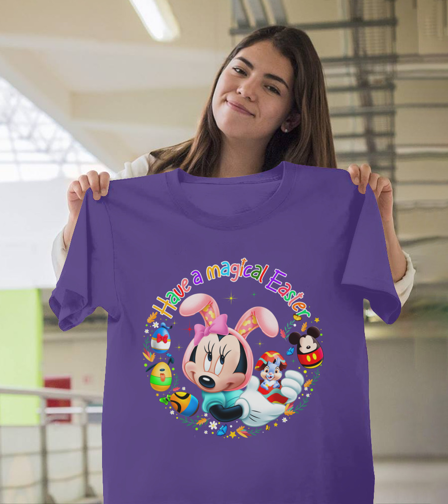 Minnie Mouse Have A Magical Easter With Easter Eggs And Flowers T-Shirt