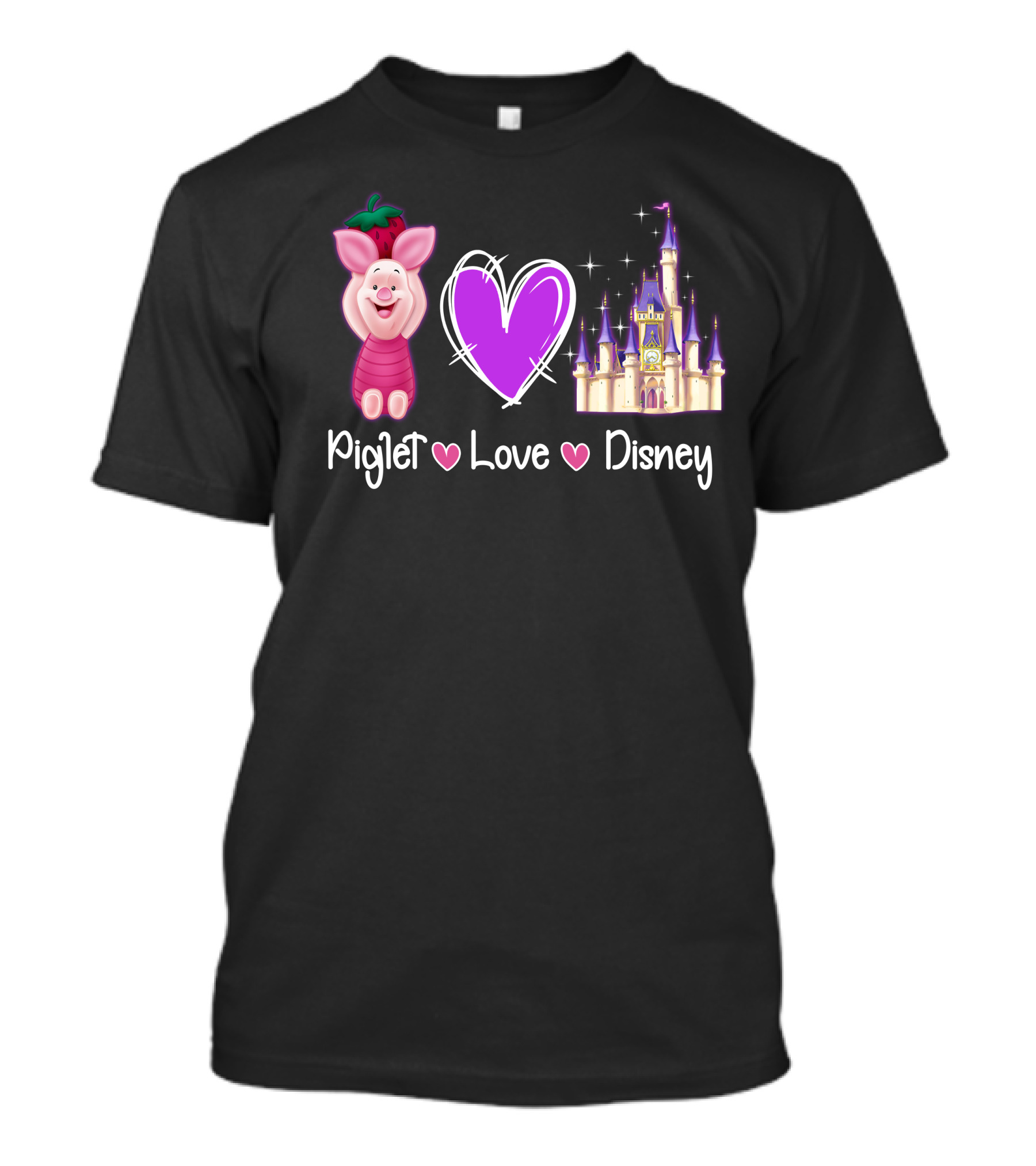 Piglet Love Disney Castle Magic Heart T-Shirt