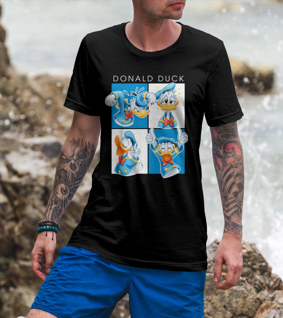Donald Duck Emotions Blue Sailor Hat Bow Tie T-Shirt