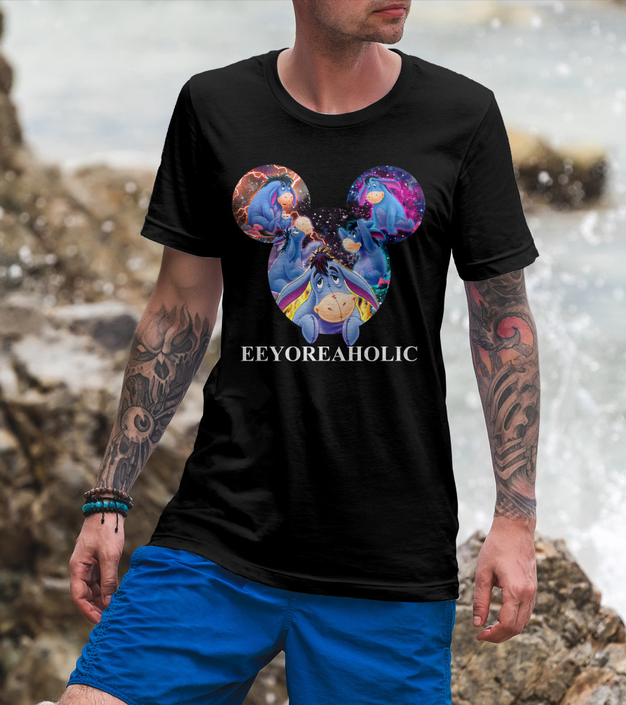 Eeyoreaholic Disney Mickey Mouse Head Galaxy Eeyore T-Shirt
