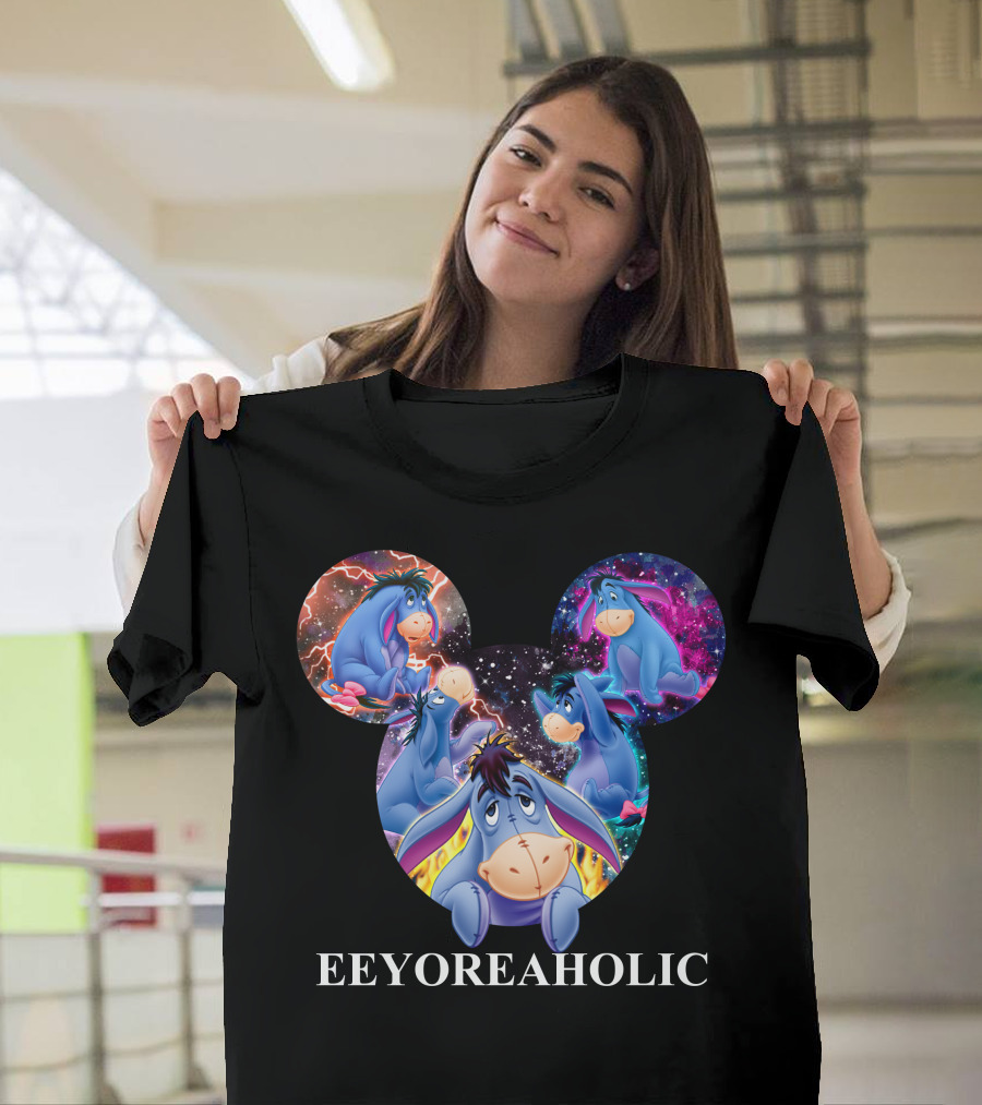 Eeyoreaholic Disney Mickey Mouse Head Galaxy Eeyore T-Shirt