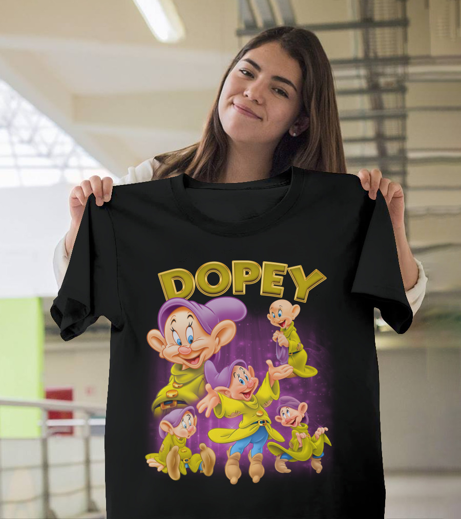 Dopey Disney Snow White Character Multiple Expressions T-Shirt