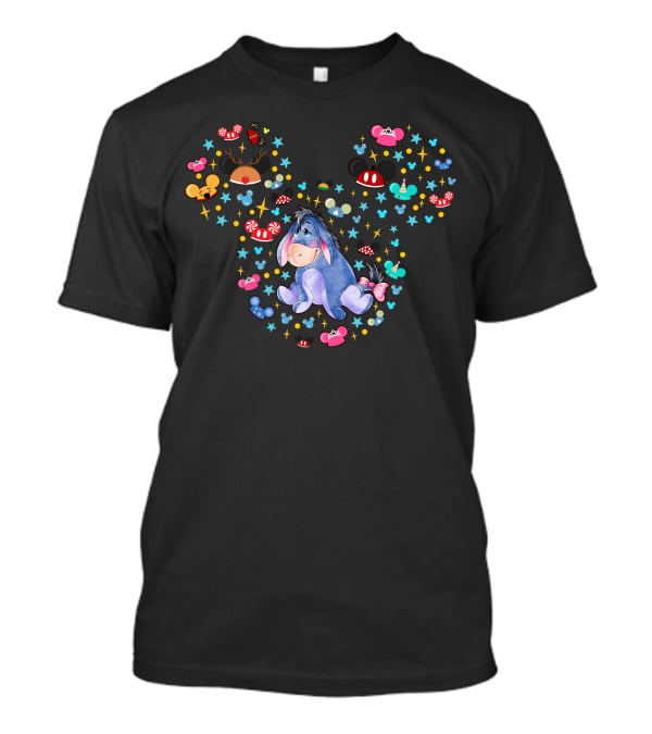 Eeyore Disney Mickey Ears Colorful Icons T-Shirt