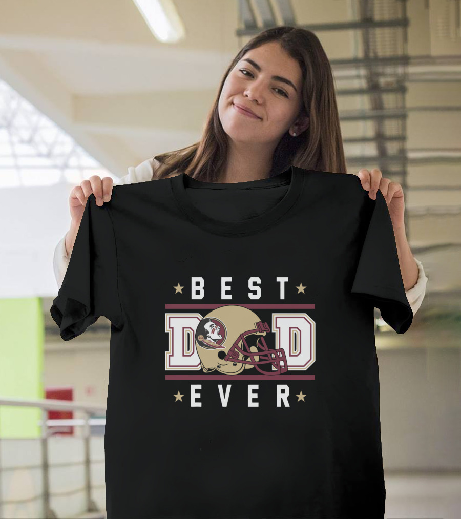 Best Dad Ever Florida State Seminoles Helmet T-Shirt