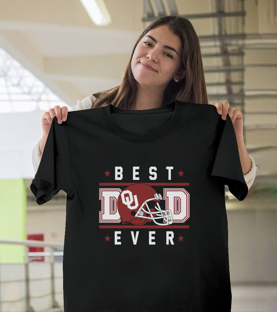 Best Dad Ever Oklahoma Sooners Football Helmet T-Shirt