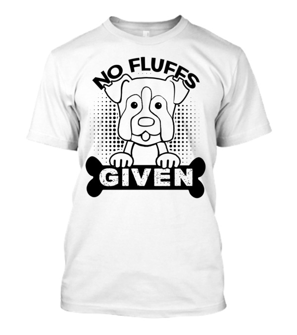 Boxer Dog No Fluffs Given With Bone Motif In Bold Text And Polka Dot Background T-Shirt