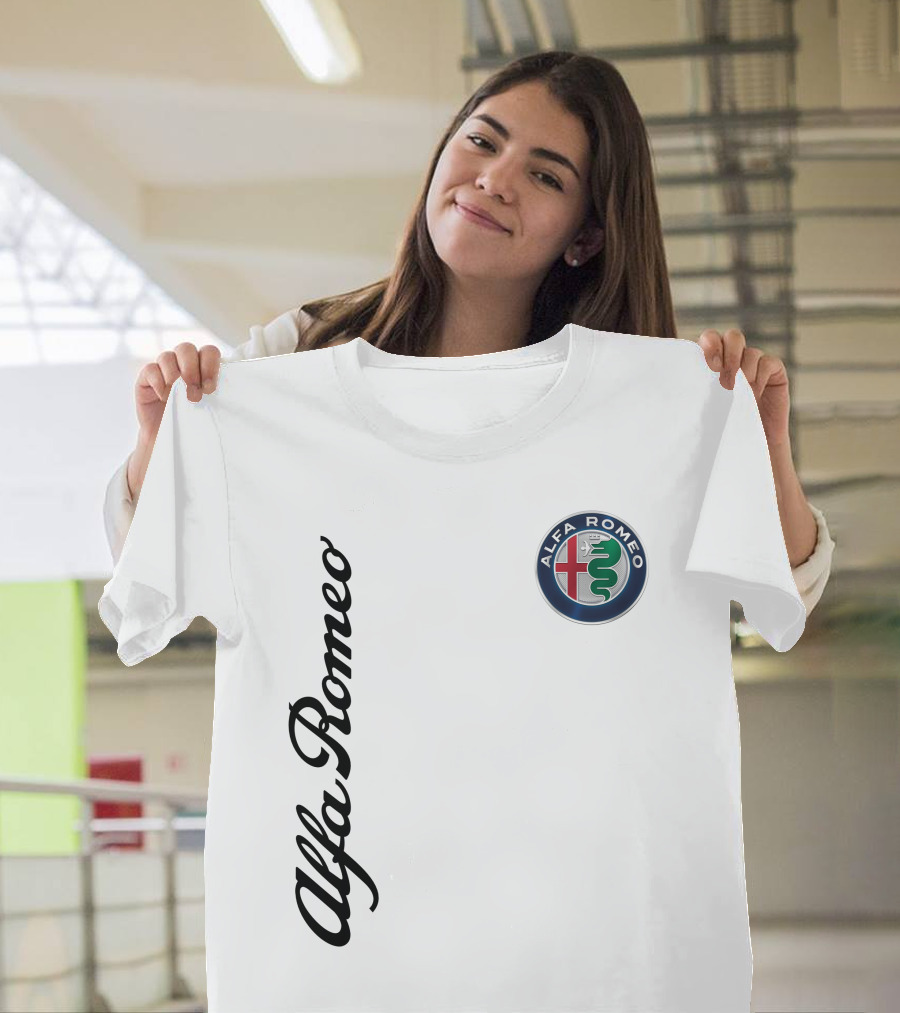 Alfa Romeo Vertical Script With Emblem T-Shirt