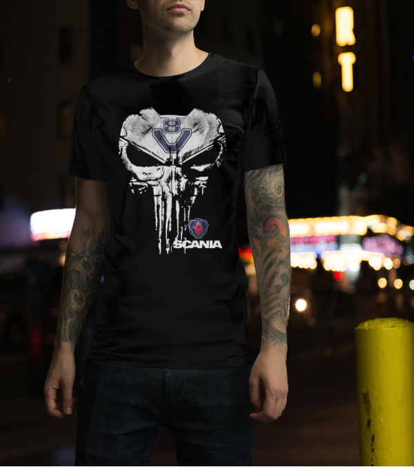 Scania V8 Punisher Skull T-Shirt