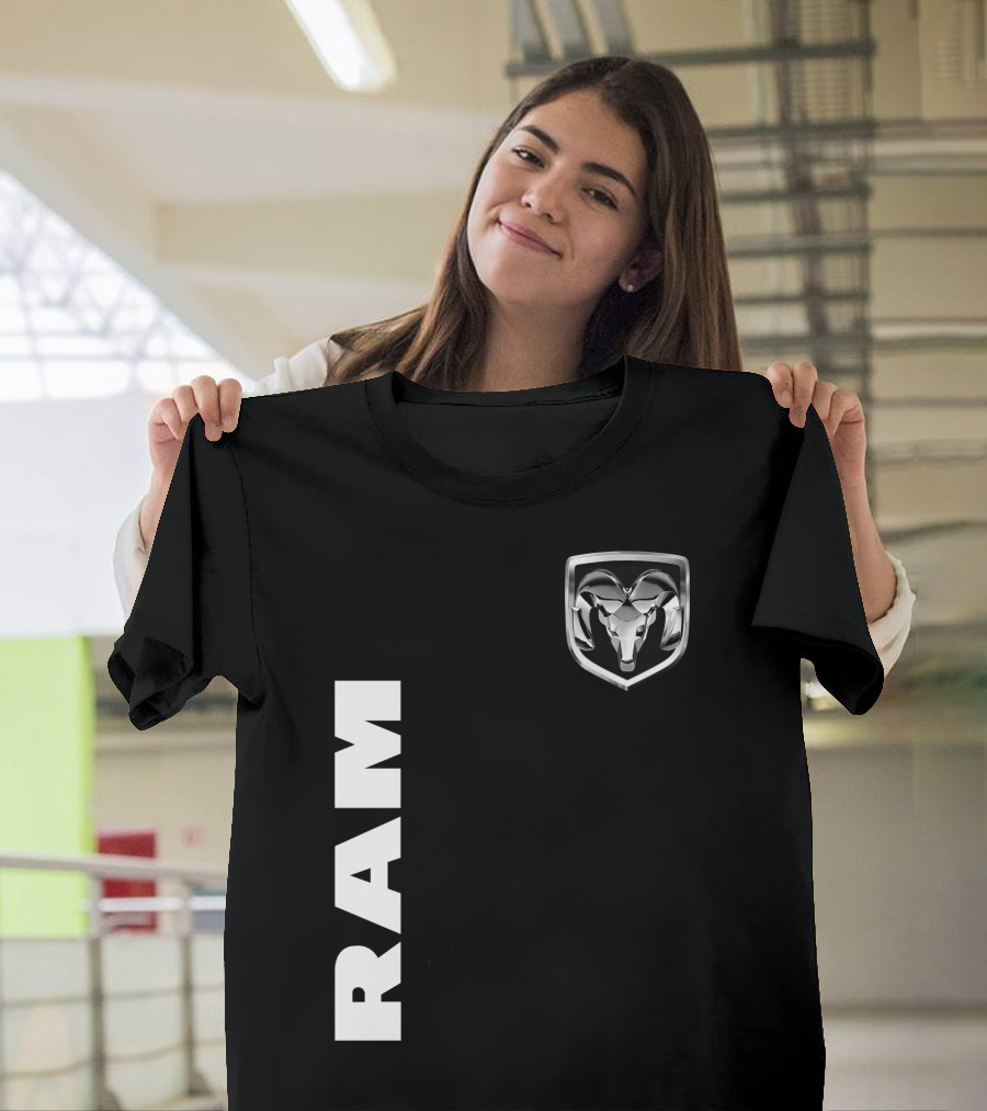 RAM Logo Metallic Emblem Dodge Truck Brand T-Shirt