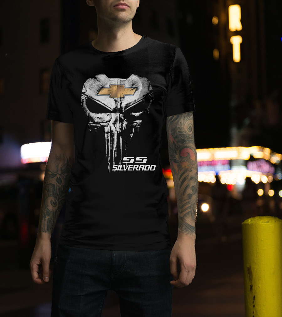 Chevrolet Logo Skull Art SS Silverado T-Shirt