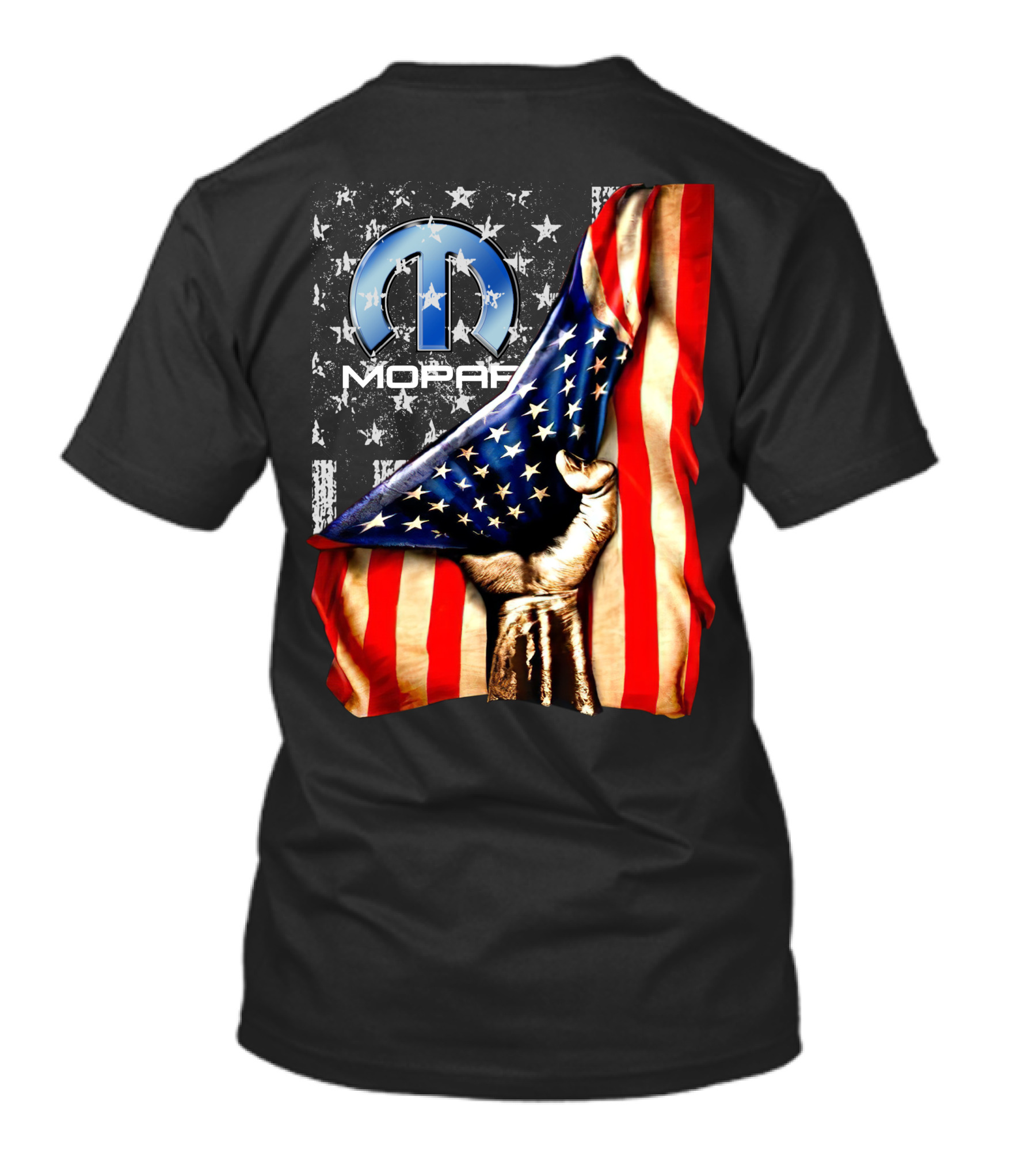 MOPAR American Flag Grunge Style With Fist And Stars T-Shirt