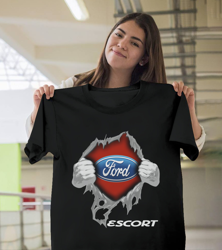 Ford Escort 01 Logo Display with Torn Effect T-Shirt