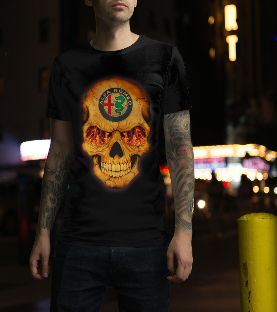 Alfa Romeo Flaming Skull T-Shirt