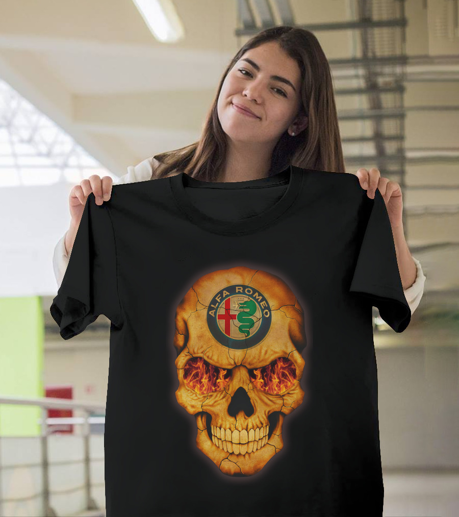 Alfa Romeo Flaming Skull T-Shirt
