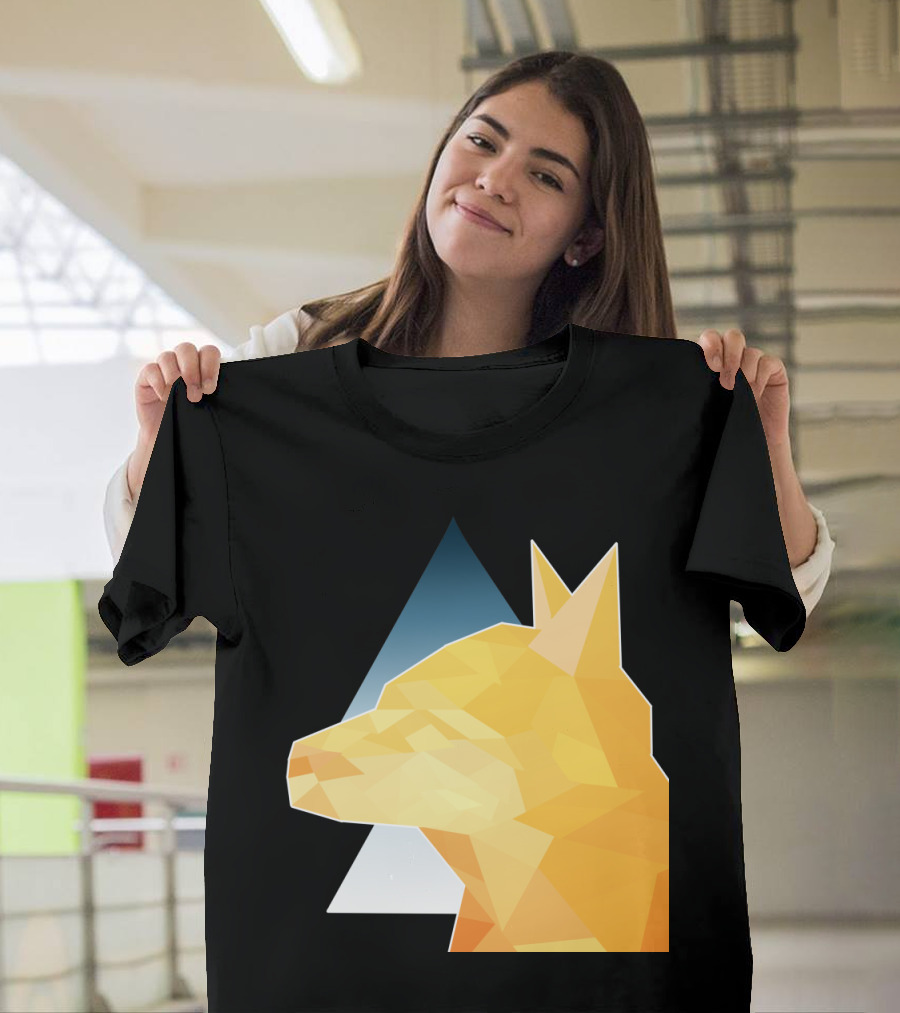 Polygon Dog Geometric Art with Gradient T-Shirt