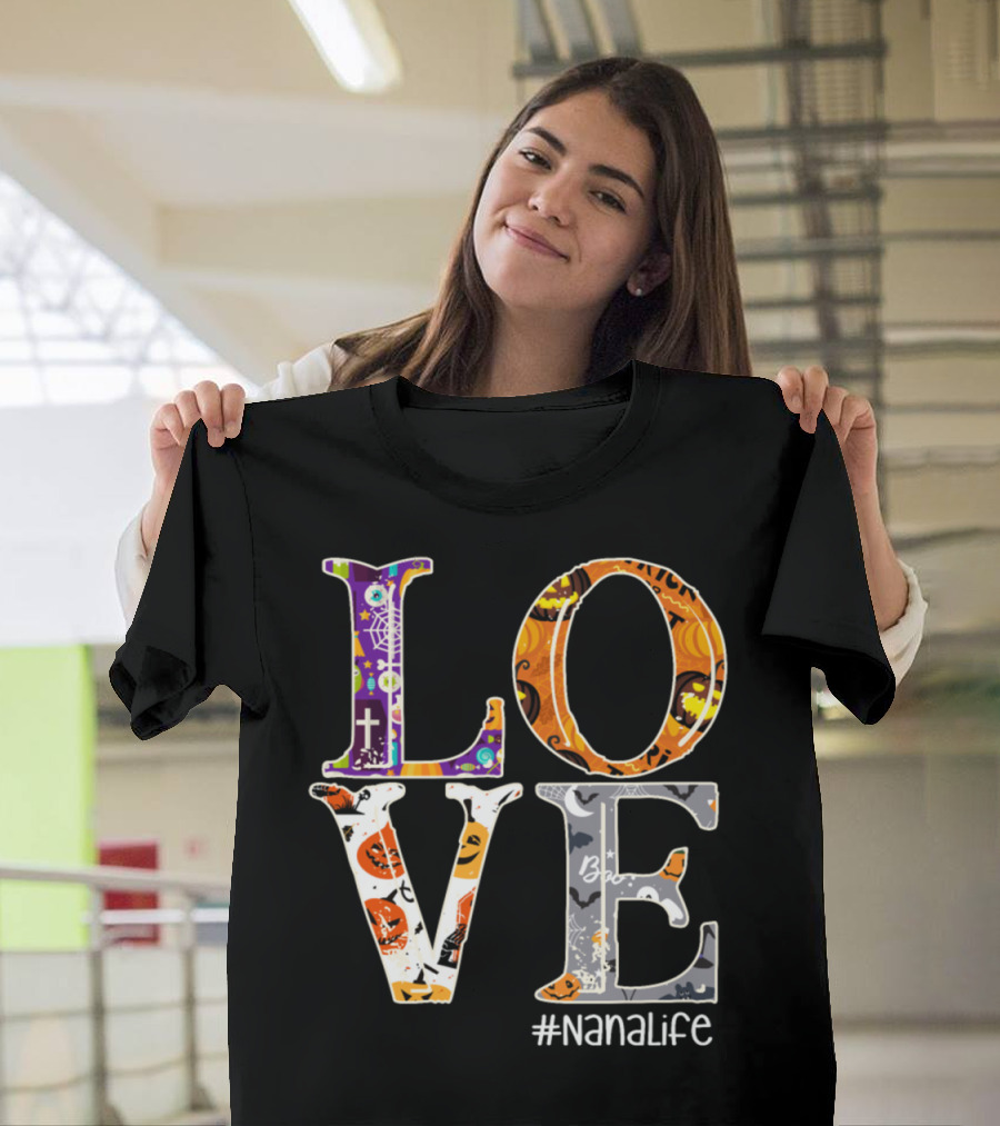 Fall Y'all Pumpkin Halloween Love #NanaLife Leopard Print T-Shirt
