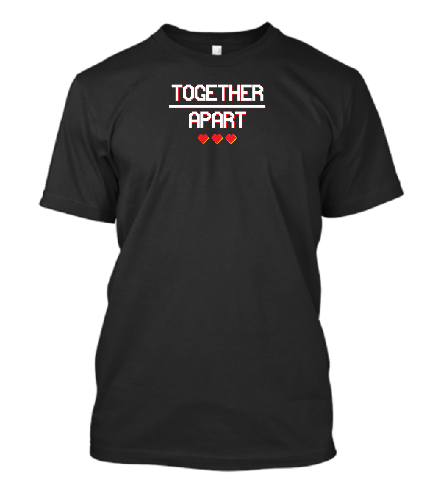 TOGETHER APART Pixel Hearts T-Shirt