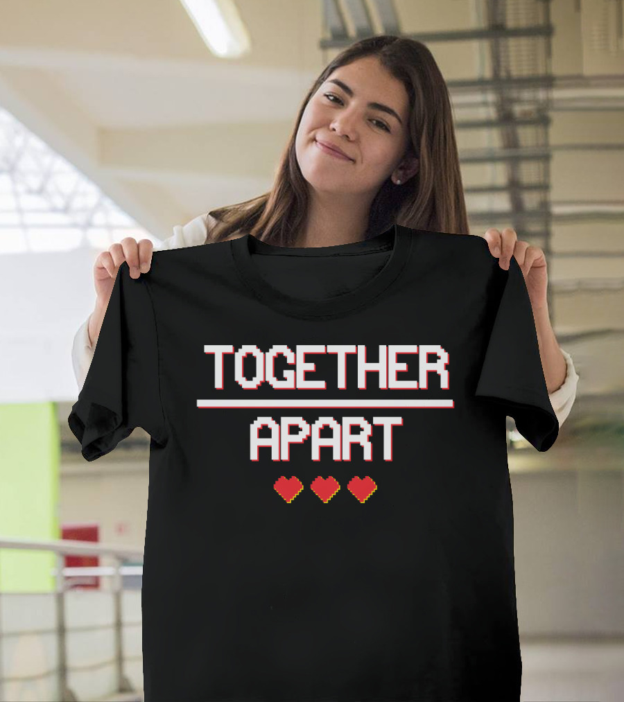 TOGETHER APART Pixel Hearts T-Shirt
