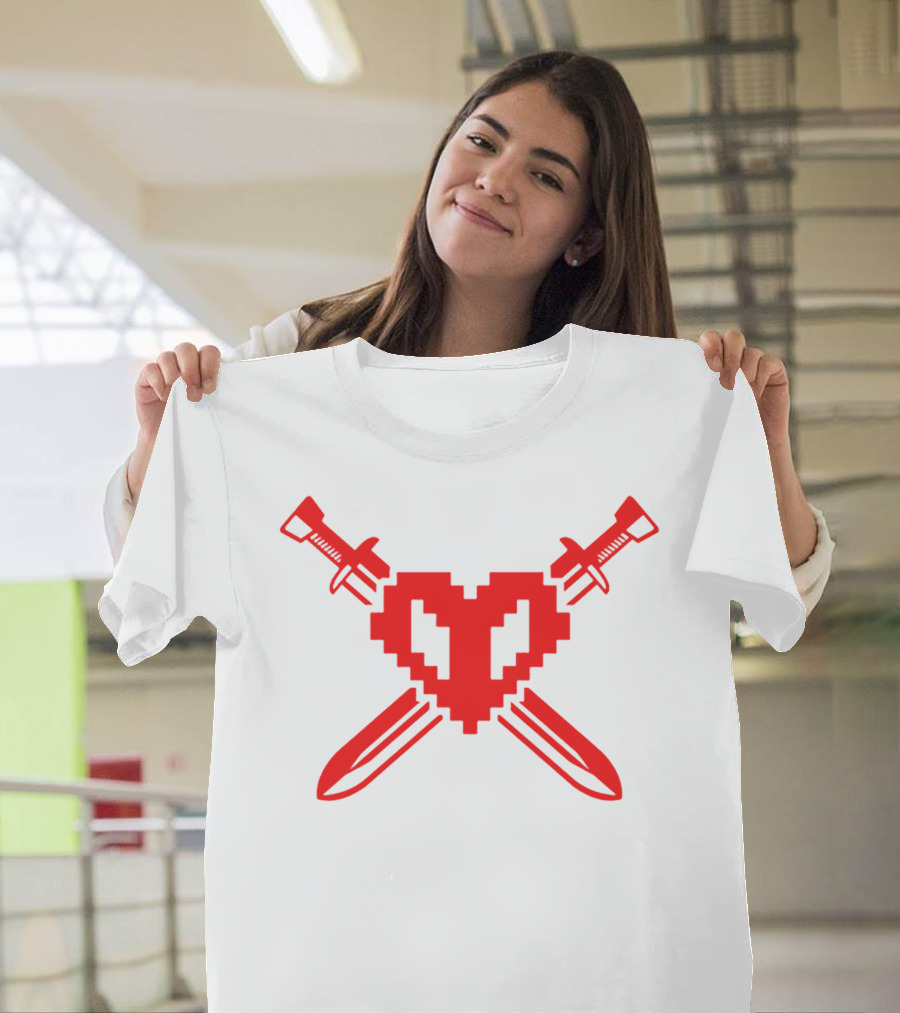 Philza Pixel Heart Crossed Swords Merch T-Shirt