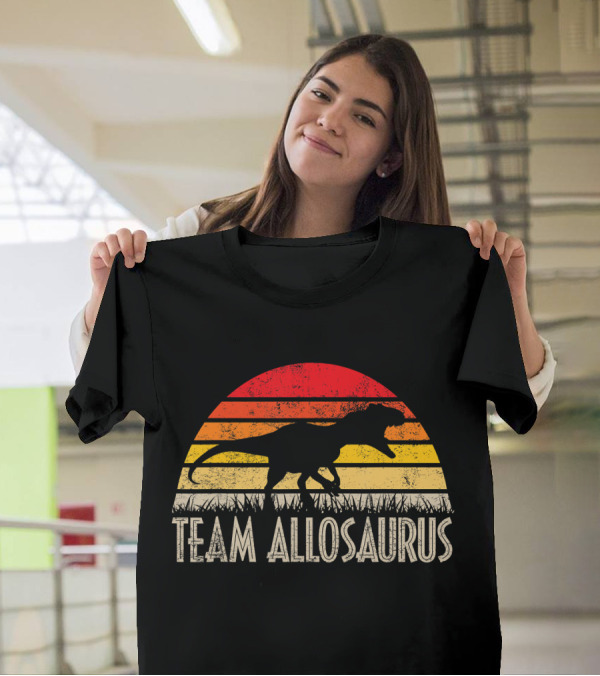 Team Allosaurus Dinosaur Vintage Sunset T-Shirt
