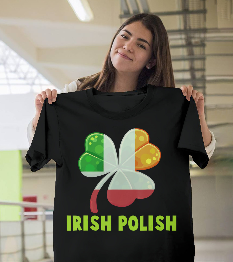 Irish Polish Shamrock Half Polish Flag St Patrick's T-Shirt