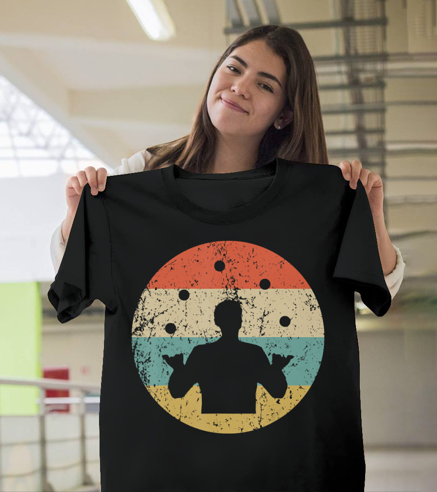 Juggling Vintage Retro Circle Silhouette Juggler T-Shirt